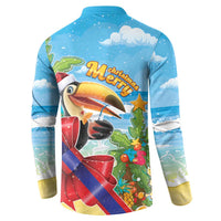 Belize Navidad Christmas Button Sweatshirt Funny Santa Toucan - Wonder Print Shop