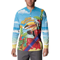 Belize Navidad Christmas Button Sweatshirt Funny Santa Toucan - Wonder Print Shop