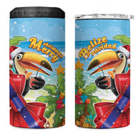 Belize Navidad Christmas 4 in 1 Can Cooler Tumbler Funny Santa Toucan - Wonder Print Shop
