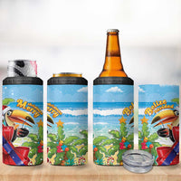 Belize Navidad Christmas 4 in 1 Can Cooler Tumbler Funny Santa Toucan - Wonder Print Shop