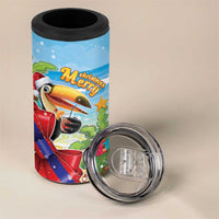 Belize Navidad Christmas 4 in 1 Can Cooler Tumbler Funny Santa Toucan - Wonder Print Shop
