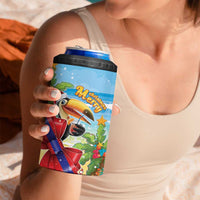 Belize Navidad Christmas 4 in 1 Can Cooler Tumbler Funny Santa Toucan - Wonder Print Shop
