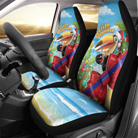 Belize Navidad Christmas Car Seat Cover Funny Santa Toucan - Wonder Print Shop