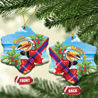 Belize Navidad Christmas Ceramic Ornament Funny Santa Toucan - Wonder Print Shop