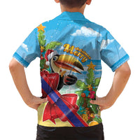 Belize Navidad Christmas Family Matching Long Sleeve Bodycon Dress and Hawaiian Shirt Funny Santa Toucan - Wonder Print Shop