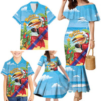 Belize Navidad Christmas Family Matching Mermaid Dress and Hawaiian Shirt Funny Santa Toucan - Wonder Print Shop