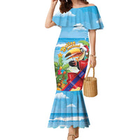 Belize Navidad Christmas Family Matching Mermaid Dress and Hawaiian Shirt Funny Santa Toucan - Wonder Print Shop