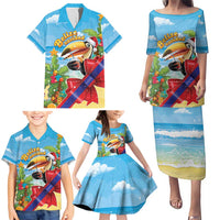 Belize Navidad Christmas Family Matching Puletasi and Hawaiian Shirt Funny Santa Toucan - Wonder Print Shop