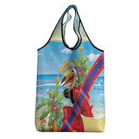 Belize Navidad Christmas Grocery Bag Funny Santa Toucan - Wonder Print Shop
