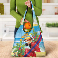 Belize Navidad Christmas Grocery Bag Funny Santa Toucan - Wonder Print Shop