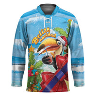 Belize Navidad Christmas Hockey Jersey Funny Santa Toucan - Wonder Print Shop