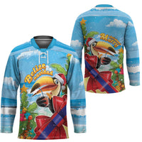 Belize Navidad Christmas Hockey Jersey Funny Santa Toucan - Wonder Print Shop