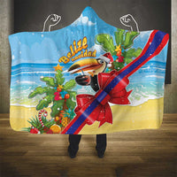 Belize Navidad Christmas Hooded Blanket Funny Santa Toucan - Wonder Print Shop