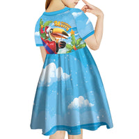 Belize Navidad Christmas Kid Short Sleeve Dress Funny Santa Toucan - Wonder Print Shop