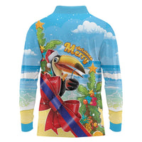 Belize Navidad Christmas Long Sleeve Polo Shirt Funny Santa Toucan - Wonder Print Shop