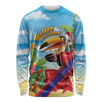 Belize Navidad Christmas Long Sleeve Shirt Funny Santa Toucan - Wonder Print Shop