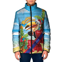 Belize Navidad Christmas Padded Jacket Funny Santa Toucan - Wonder Print Shop