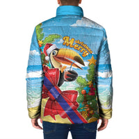 Belize Navidad Christmas Padded Jacket Funny Santa Toucan - Wonder Print Shop