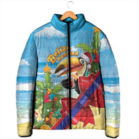 Belize Navidad Christmas Padded Jacket Funny Santa Toucan - Wonder Print Shop