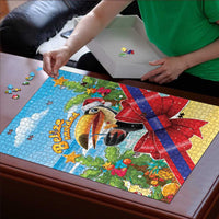 Belize Navidad Christmas Puzzle Funny Santa Toucan - Wonder Print Shop