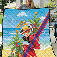 Belize Navidad Christmas Quilt Funny Santa Toucan - Wonder Print Shop