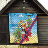 Belize Navidad Christmas Quilt Funny Santa Toucan - Wonder Print Shop