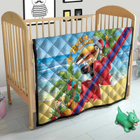 Belize Navidad Christmas Quilt Funny Santa Toucan - Wonder Print Shop