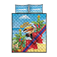 Belize Navidad Christmas Quilt Bed Set Funny Santa Toucan - Wonder Print Shop