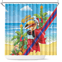 Belize Navidad Christmas Shower Curtain Funny Santa Toucan - Wonder Print Shop