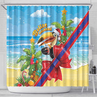 Belize Navidad Christmas Shower Curtain Funny Santa Toucan - Wonder Print Shop