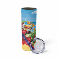 Belize Navidad Christmas Skinny Tumbler Funny Santa Toucan - Wonder Print Shop