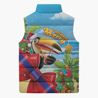 Belize Navidad Christmas Sleeveless Puffer Jacket Funny Santa Toucan - Wonder Print Shop