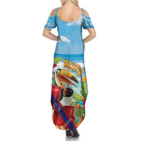 Belize Navidad Christmas Summer Maxi Dress Funny Santa Toucan - Wonder Print Shop