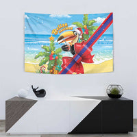 Belize Navidad Christmas Tapestry Funny Santa Toucan - Wonder Print Shop