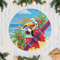 Belize Navidad Christmas Tree Skirt Funny Santa Toucan - Wonder Print Shop