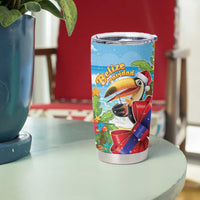 Belize Navidad Christmas Tumbler Cup Funny Santa Toucan - Wonder Print Shop