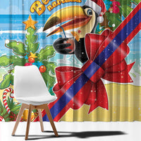 Belize Navidad Christmas Window Curtain Funny Santa Toucan - Wonder Print Shop