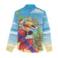 Belize Navidad Christmas Women Casual Shirt Funny Santa Toucan - Wonder Print Shop