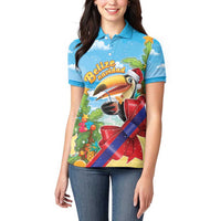 Belize Navidad Christmas Women Polo Shirt Funny Santa Toucan - Wonder Print Shop