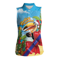 Belize Navidad Christmas Women Sleeveless Polo Shirt Funny Santa Toucan - Wonder Print Shop