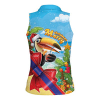 Belize Navidad Christmas Women Sleeveless Polo Shirt Funny Santa Toucan - Wonder Print Shop