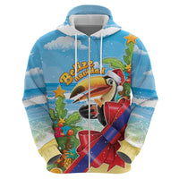 Belize Navidad Christmas Zip Hoodie Funny Santa Toucan - Wonder Print Shop