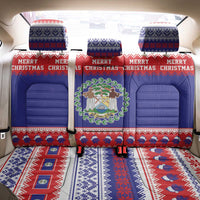 Belize Christmas Back Car Seat Cover Coat Of Arms Merry Xmas - Wonder Print Shop