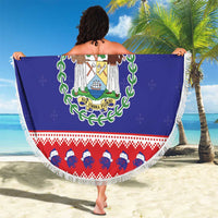 Belize Christmas Beach Blanket Coat Of Arms Merry Xmas - Wonder Print Shop