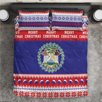 Belize Christmas Bedding Set Coat Of Arms Merry Xmas - Wonder Print Shop