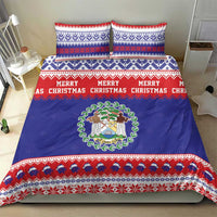 Belize Christmas Bedding Set Coat Of Arms Merry Xmas - Wonder Print Shop