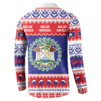 Belize Christmas Button Sweatshirt Coat Of Arms Merry Xmas - Wonder Print Shop