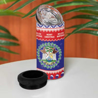 Belize Christmas 4 in 1 Can Cooler Tumbler Coat Of Arms Merry Xmas - Wonder Print Shop