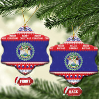 Belize Christmas Ceramic Ornament Coat Of Arms Merry Xmas - Wonder Print Shop