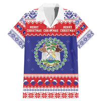 Belize Christmas Family Matching Mermaid Dress and Hawaiian Shirt Coat Of Arms Merry Xmas - Wonder Print Shop